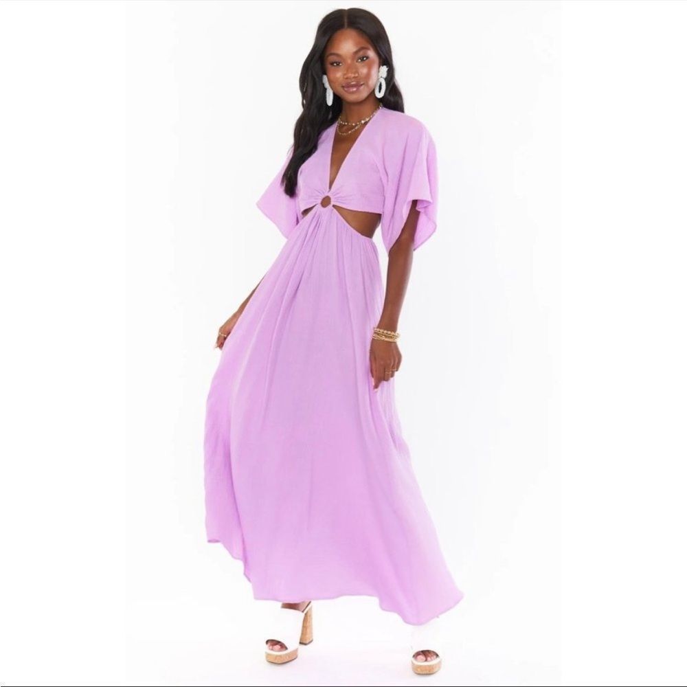 Show Me Your MuMu Lavender Maxi Dress with Cutout
